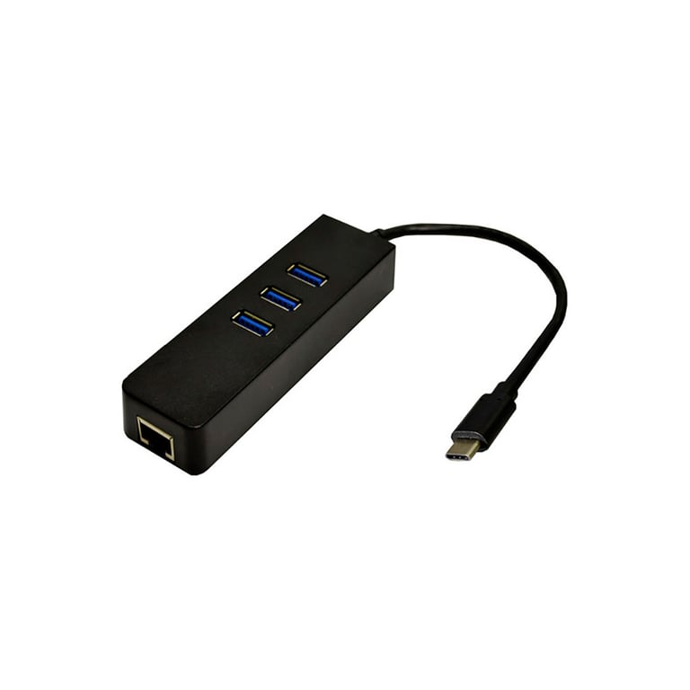 Перехідник Dynamode USB 3.1 Type-C - RJ45 Gigabit Lan, 3*USB 3.0 (USB3.1-TypeC-RJ45-HUB3) - фото 1