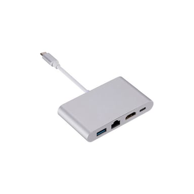 Концентратор Dynamode USB3.1 Type-C to 1хHDMI, 1хRJ-45, 1хUSB 3.0, 1хUSB Type-C Fe (Multiport USB 3.1 Type-C to HDMI-RJ45) - фото 1