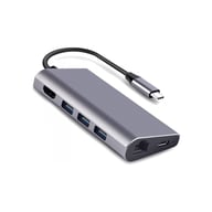Концентратор Dynamode USB3.1 Type-C to HDMI, 3хUSB3.0, RJ45, USB Type-C Female, SD (Dock-USB-TypeC-HDMI-USB3.0-RJ45) - фото 1
