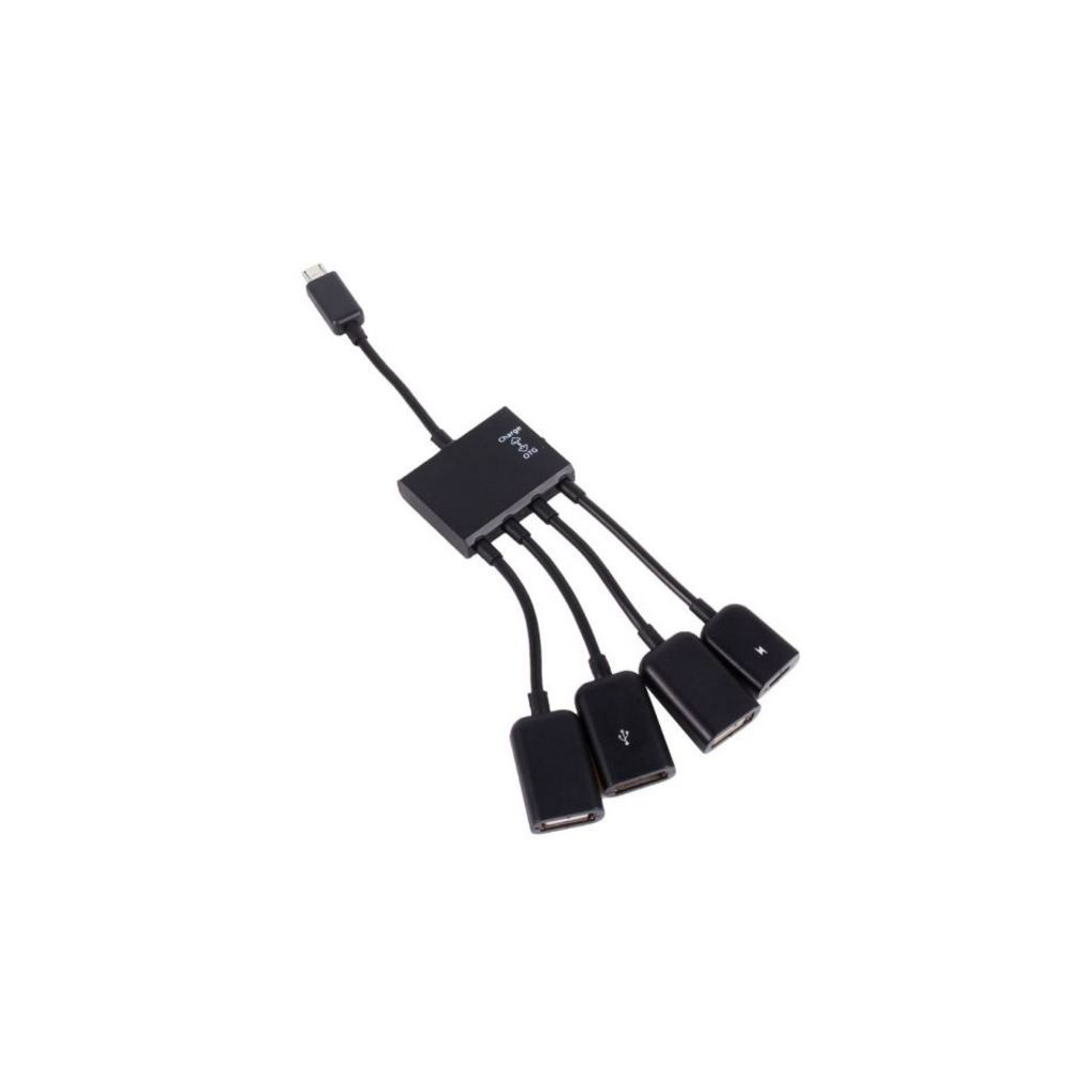 Концентратор Lapara LA-MicroUSB-OTG-HUB black - фото 1