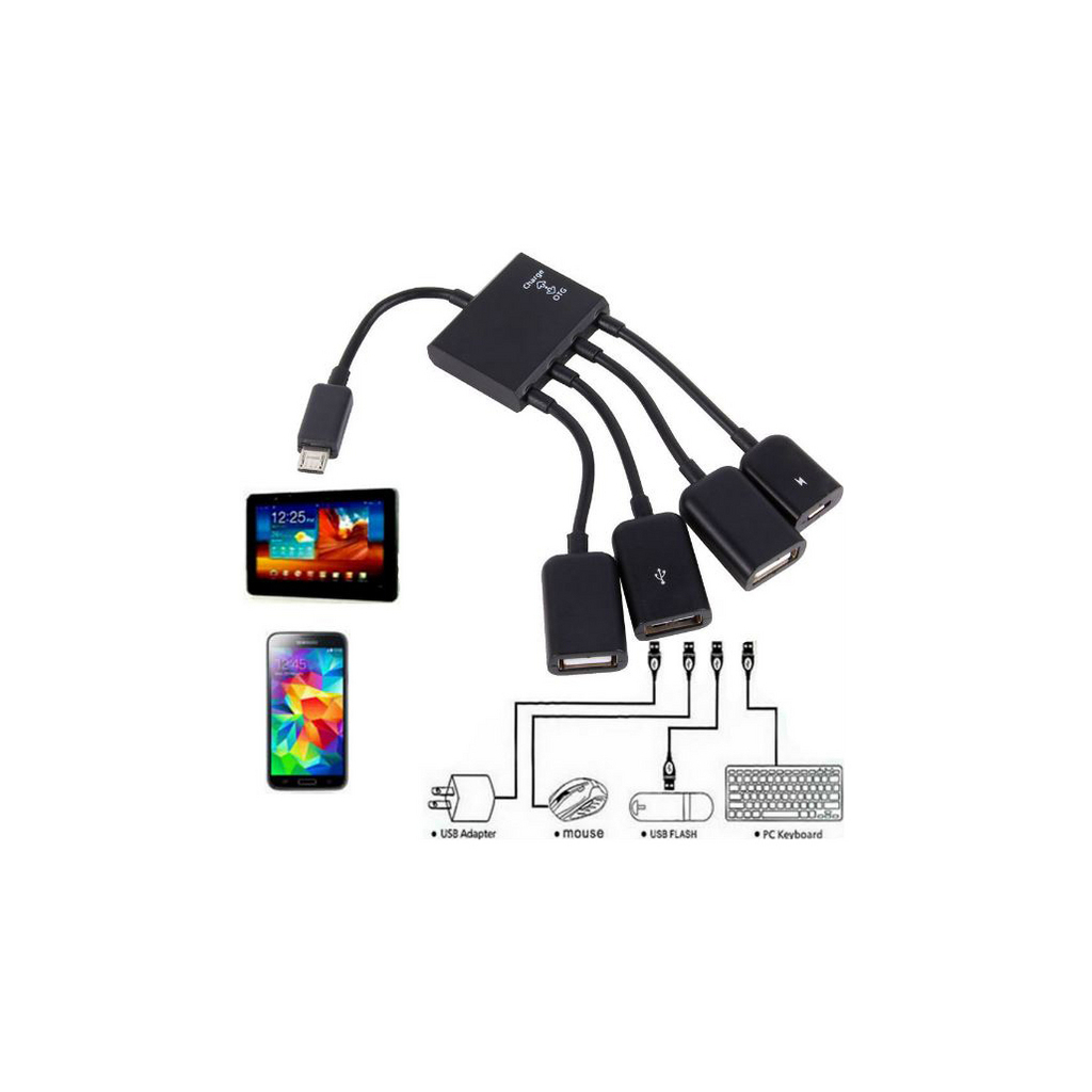 Концентратор Lapara LA-MicroUSB-OTG-HUB black - фото 7 Концентратор Lapara LA-MicroUSB-OTG-HUB black - фото 7