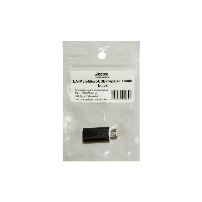 Перехідник Lapara Micro USB Male to USB 3.1 Type-C Female black (LA-MaleMicroUSB-TypeC-Female black) - фото 3