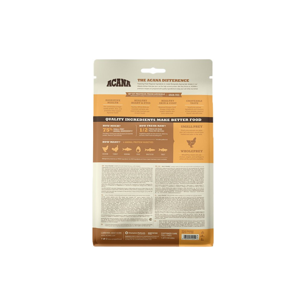 Сухий корм для кішок ACANA Wild Prairie Cat 340 г (0064992714550) - фото 4 Сухий корм для кішок ACANA Wild Prairie Cat 340 г (0064992714550) - фото 4