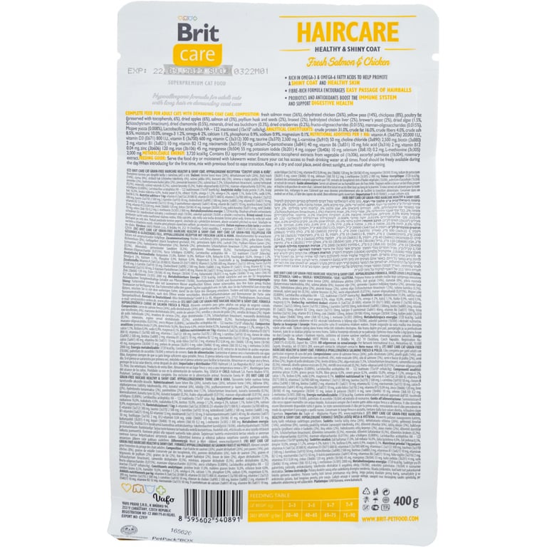 Сухий корм для кішок Brit Care Cat GF Haircare Healthy and Shiny Coat 400 г (8595602540891) - фото 2