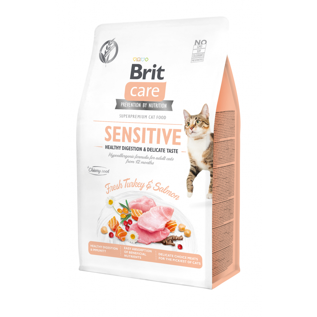Сухий корм для кішок Brit Care Cat GF Sensitive HDigestion and Delicate Taste 400 г (8595602540716) - фото 1