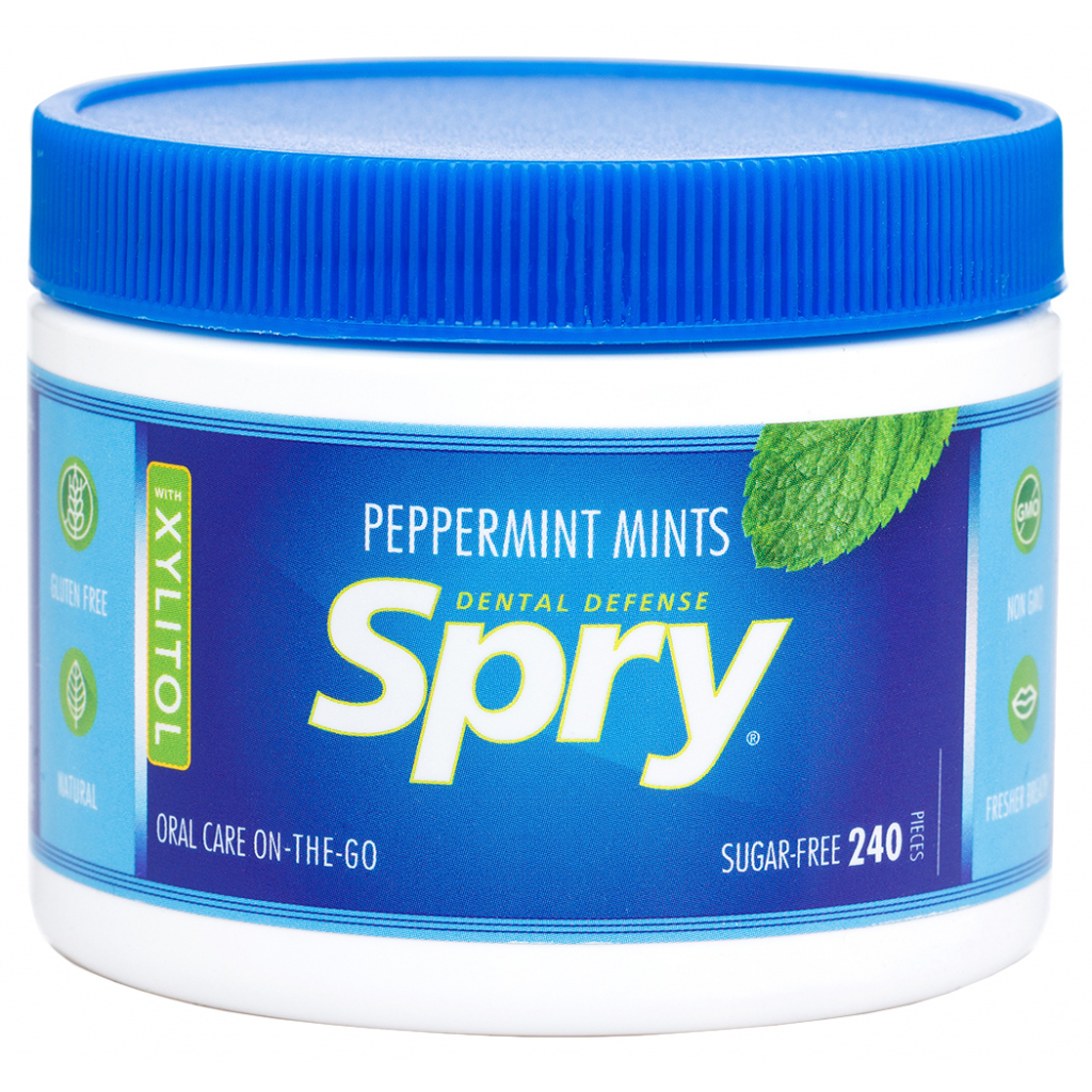 Драже з ксилітом Spry натуральні з м'ятою перцевою 240 шт. (700596000070) - фото 1