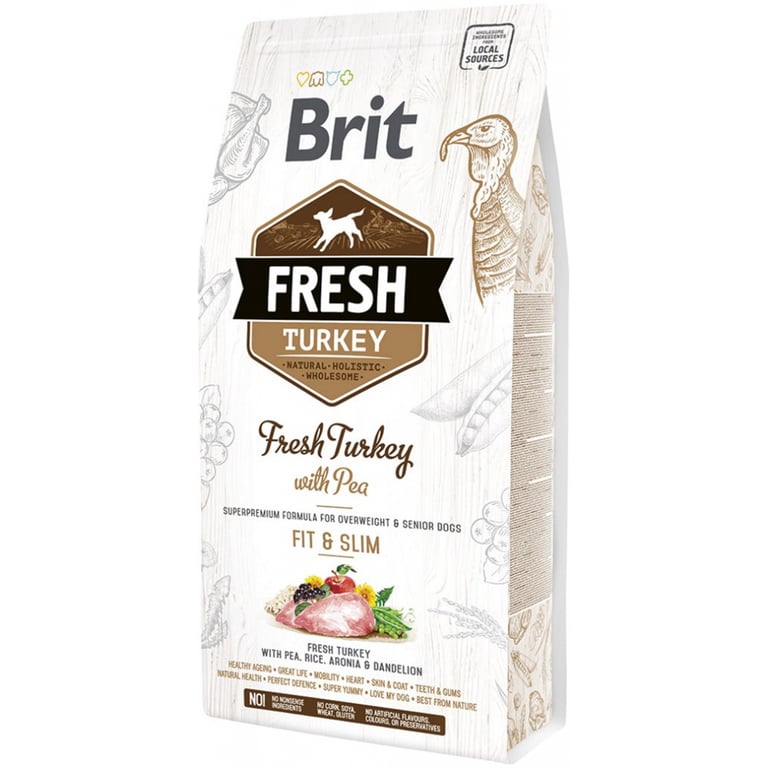 Сухий корм для собак Brit Fresh Turkey/Pea Light Fit and Slim Adult 2.5 кг (8595602530809) - фото 1
