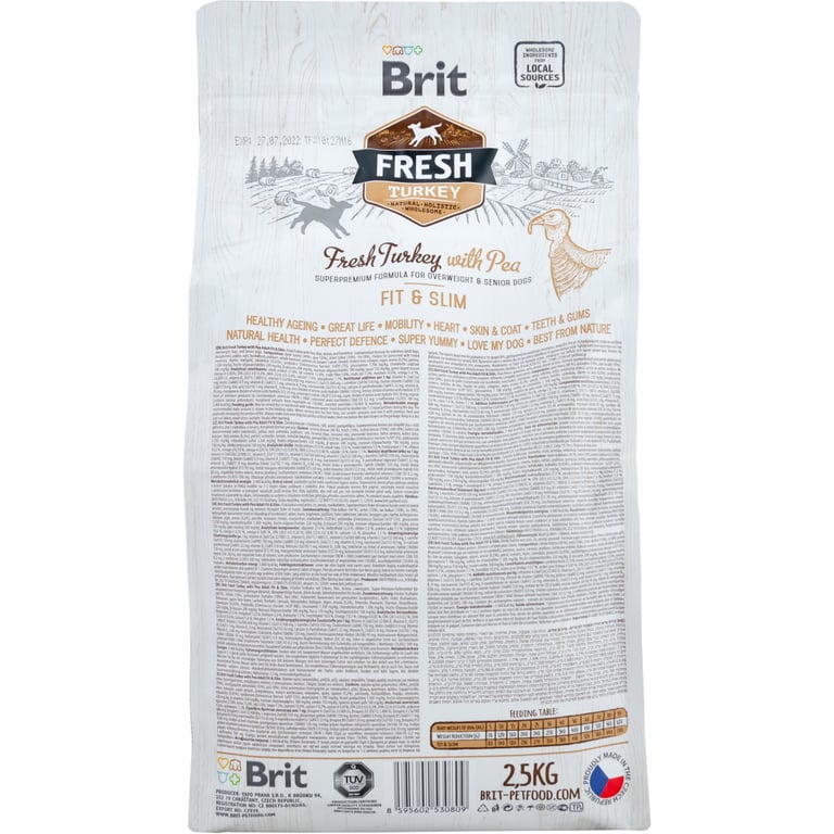 Сухий корм для собак Brit Fresh Turkey/Pea Light Fit and Slim Adult 2.5 кг (8595602530809) - фото 2