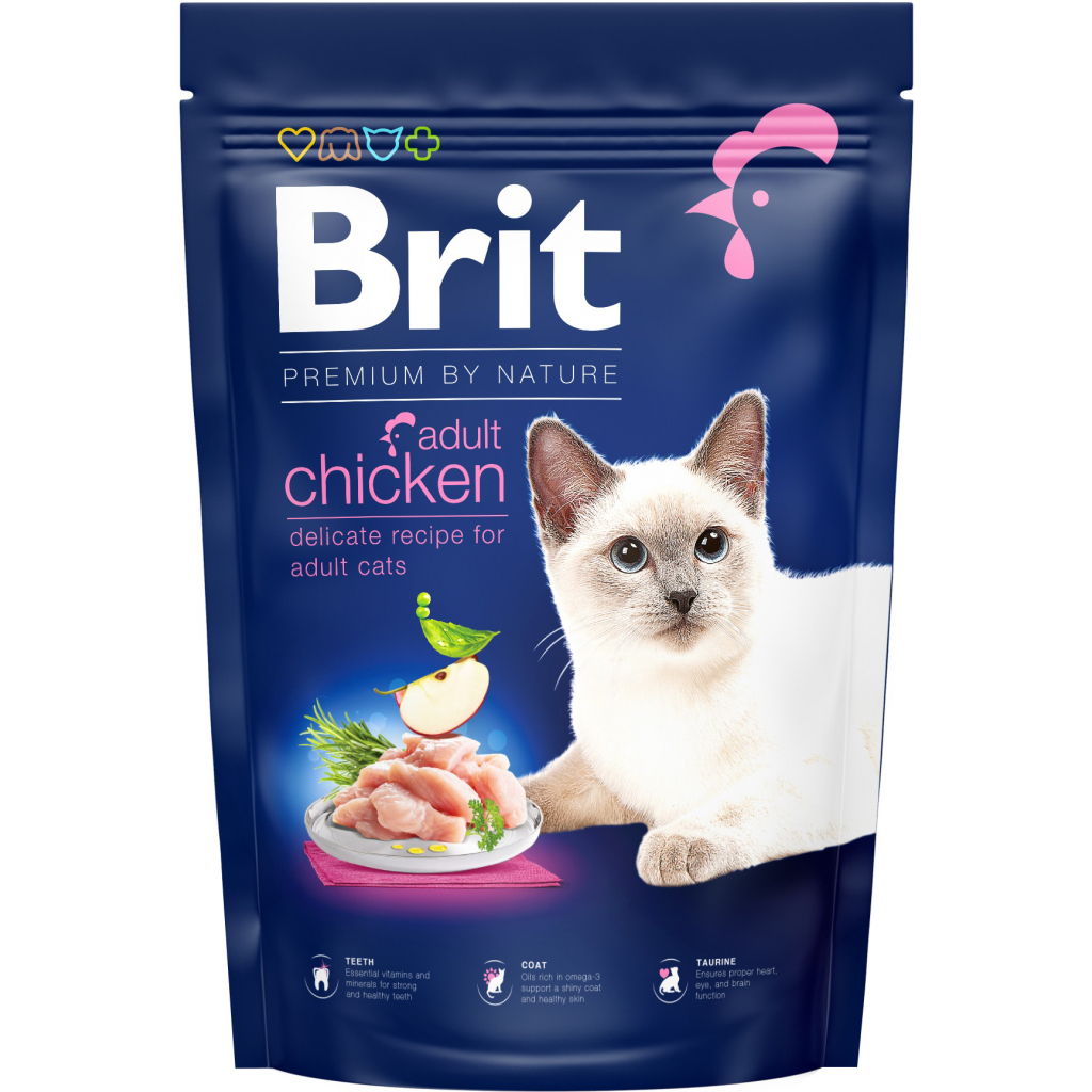 Сухий корм для кішок Brit Premium by Nature Cat Adult Chicken 1.5 кг (8595602553129) - фото 1