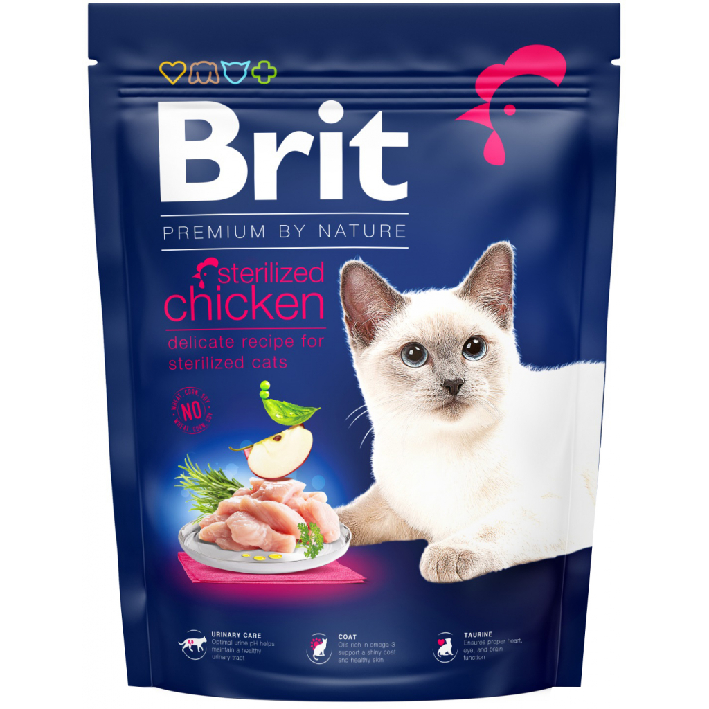 Сухий корм для кішок Brit Premium by Nature Cat Sterilised 300 г (8595602552993) - фото 1 Сухий корм для кішок Brit Premium by Nature Cat Sterilised 300 г (8595602552993) - фото 1