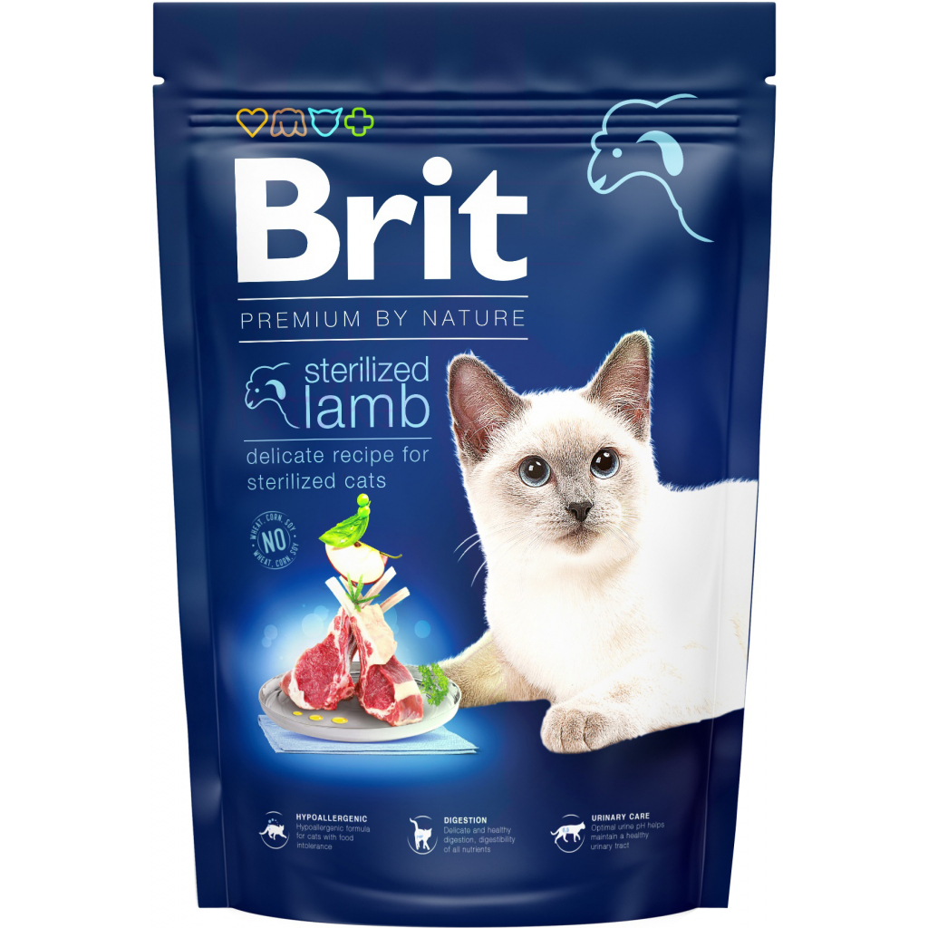Сухий корм для кішок Brit Premium by Nature Cat Sterilized Lamb 1.5 кг (8595602553167) - фото 1 Сухий корм для кішок Brit Premium by Nature Cat Sterilized Lamb 1.5 кг (8595602553167) - фото 1