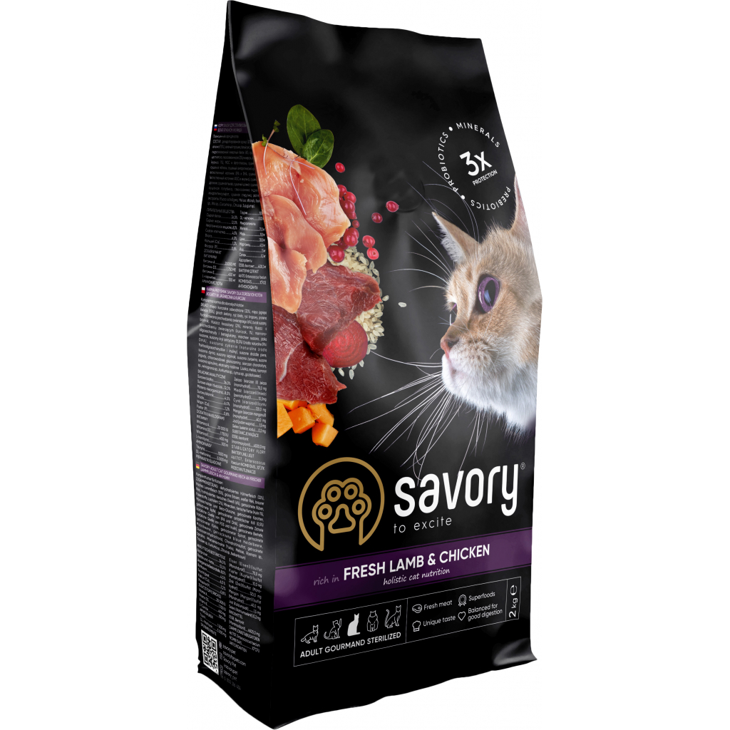 Сухий корм для кішок Savory Adult Cat Steril Fresh Lamb and Chicken 2 кг (4820232630112) - фото 1 Сухий корм для кішок Savory Adult Cat Steril Fresh Lamb and Chicken 2 кг (4820232630112) - фото 1