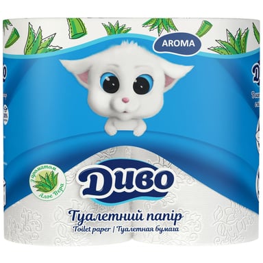 Туалетний папір Диво Aroma Алое Вера 2 шари білий 4 рулони (4820003836156) - фото 1
