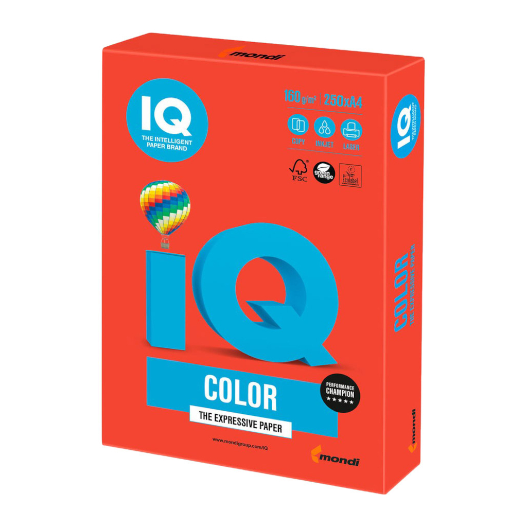 Папір Mondi IQ color А4 intensive, 160g 250sh Coral Red (CO44/A4/160/IQ) - фото 1 Папір Mondi IQ color А4 intensive, 160g 250sh Coral Red (CO44/A4/160/IQ) - фото 1
