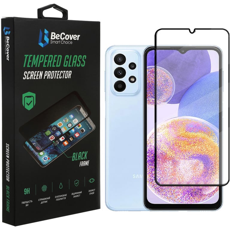 Скло захисне BeCover Samsung Galaxy A23 SM-A235 Black (707355) - фото 1