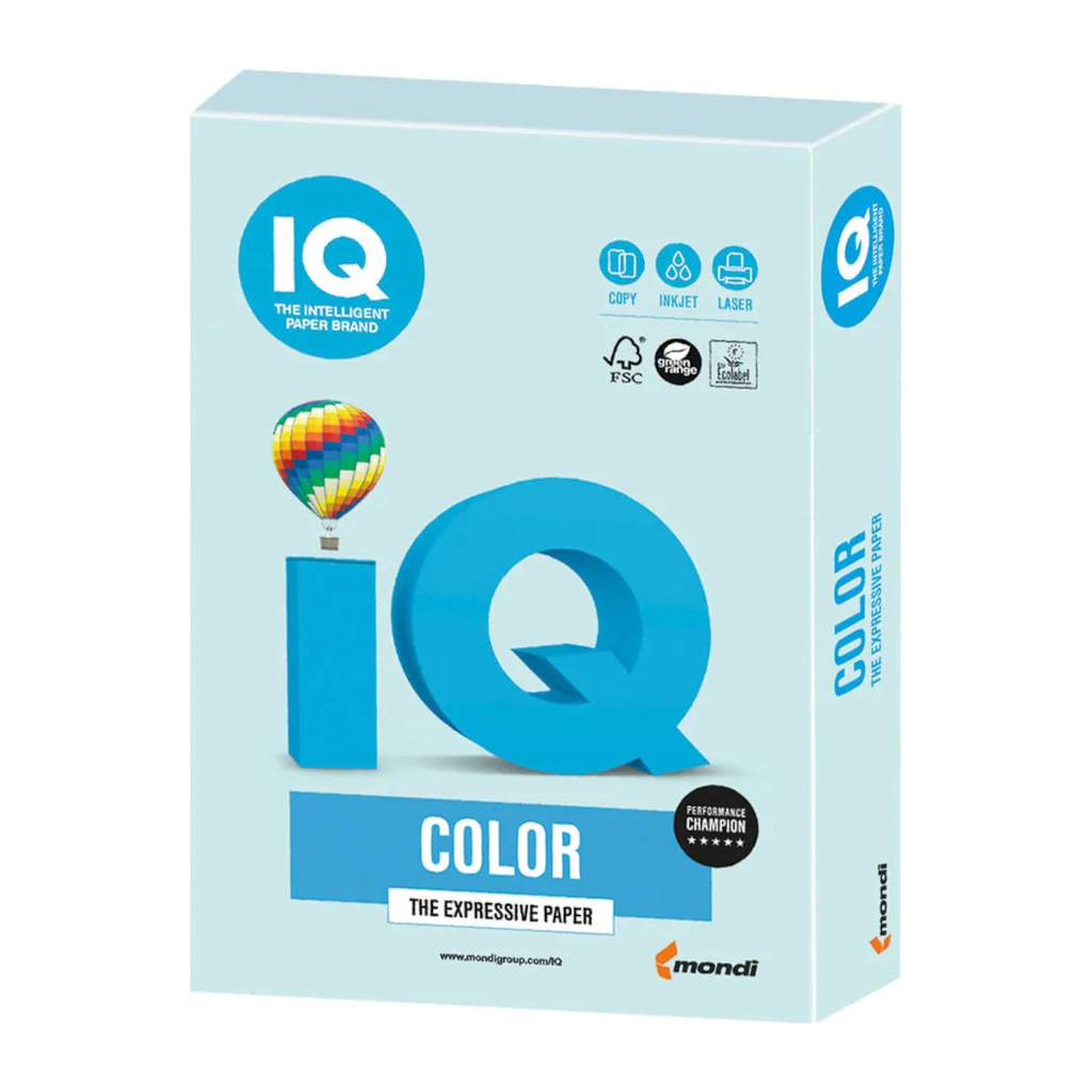 Папір Mondi IQ color А4 pastel, 160g 250sh Light Blue (BL29/A4/160/IQ) - фото 1 Папір Mondi IQ color А4 pastel, 160g 250sh Light Blue (BL29/A4/160/IQ) - фото 1