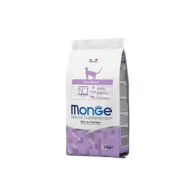 Сухий корм для кішок Monge Cat Sterilised зі смаком курки та лосося 1.5 кг (8009470011938) - фото 1