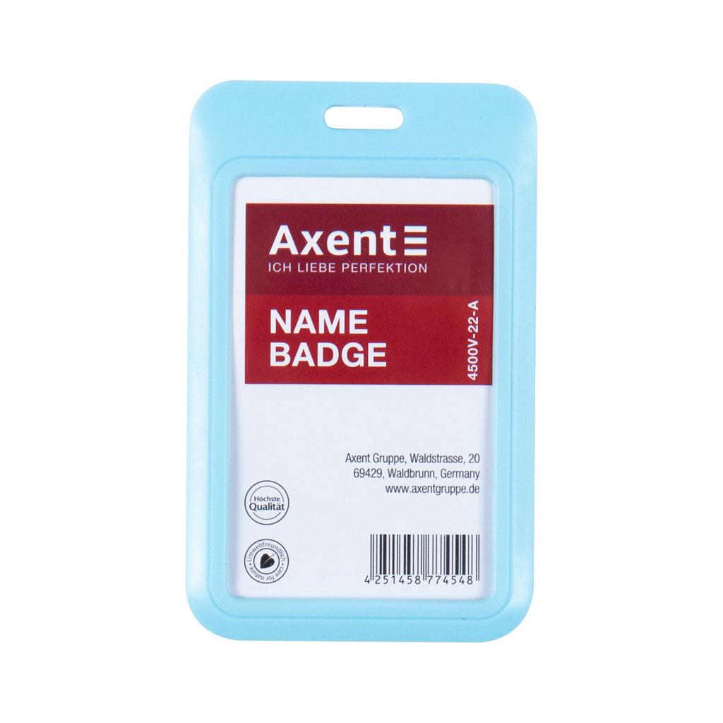 Бейдж Axent слайдер вертикальний, 54х85мм , блакитний (4500V-22-A) - фото 1
