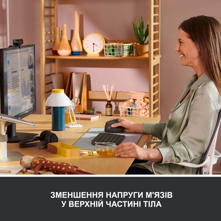 Мишка Logitech Lift Vertical Ergonomic Wireless/Bluetooth Graphite (910-006473) - фото 4