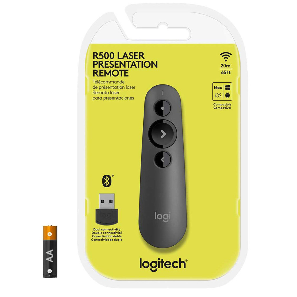 Презентер Logitech R500s Laser Pointer Presentation Remote Graphite (910-005843) - фото 5 Презентер Logitech R500s Laser Pointer Presentation Remote Graphite (910-005843) - фото 5