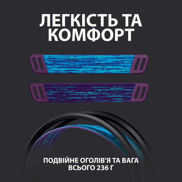 Навушники Logitech G535 Lightspeed Wireless Gaming Headset Black (981-000972) - фото 3