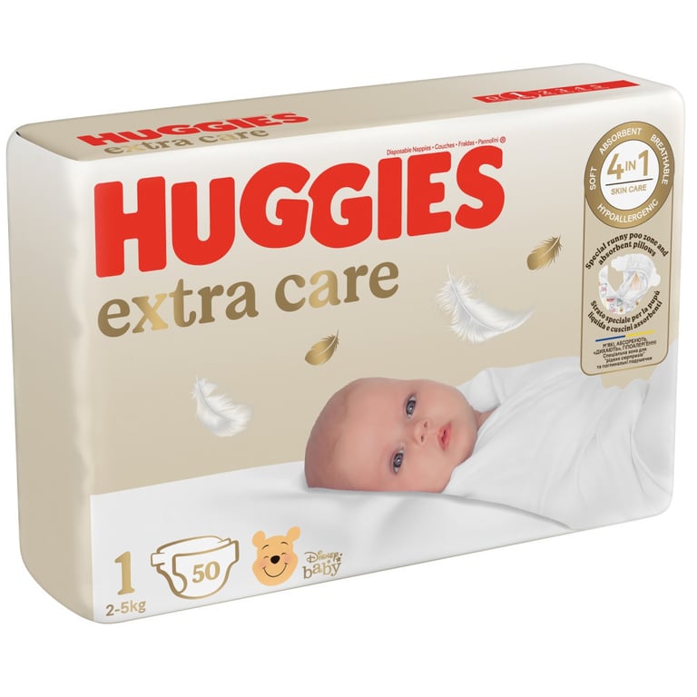 Підгузки Huggies Extra Care Розмір 1 (2-5 кг) 50 шт (5029053564883) - фото 2
