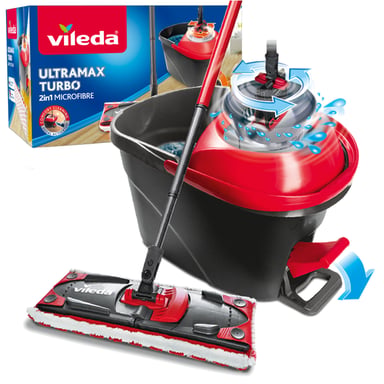 Комплект для прибирання Vileda Ultramax Turbo Швабра та відро з віджимом (4023103206236) - фото 1