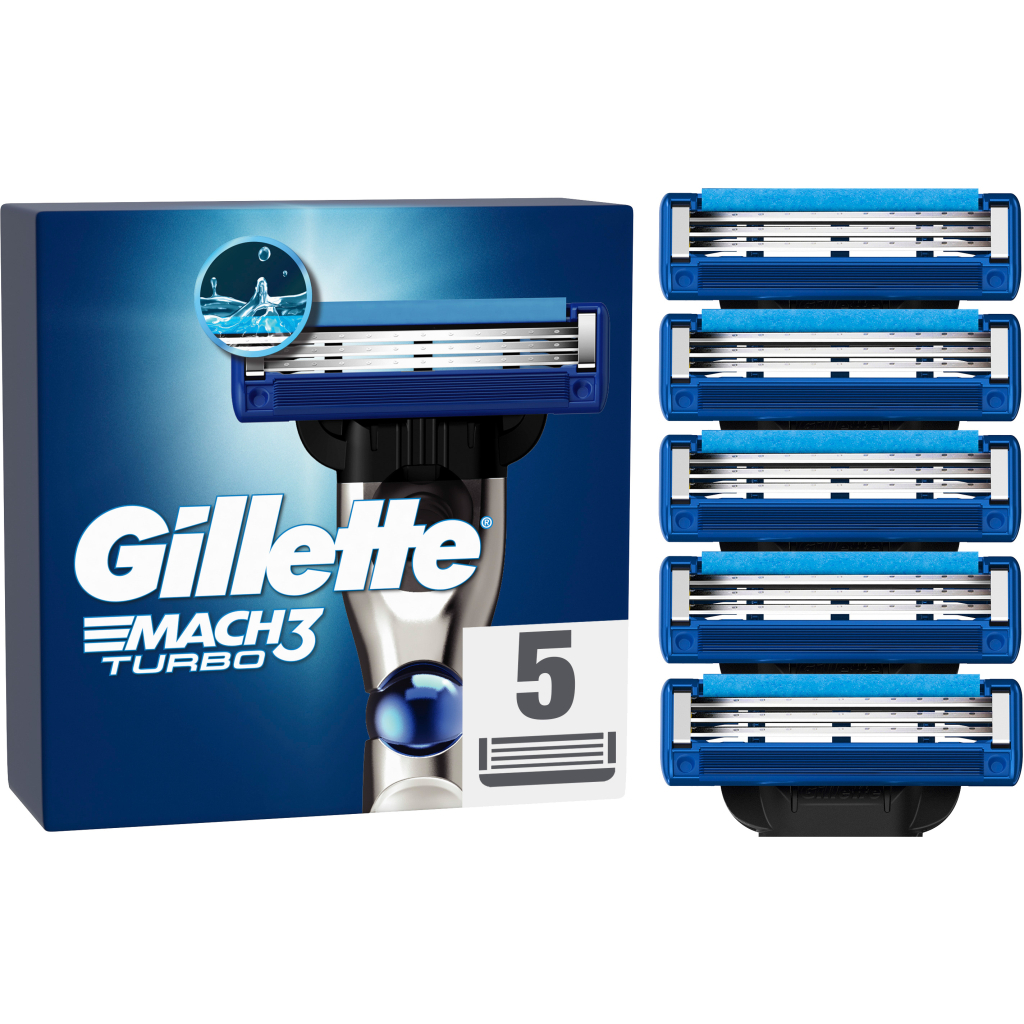 Змінні касети Gillette Mach3 Turbo 5 шт. (7702018552344) Змінні касети Gillette Mach3 Turbo 5 шт. (7702018552344)