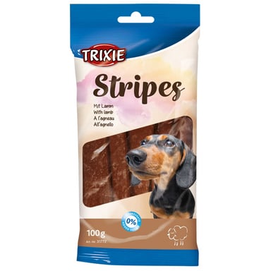 Ласощі для собак Trixie Stripes з ягням 100 г (10 шт) (4011905317724) - фото 1