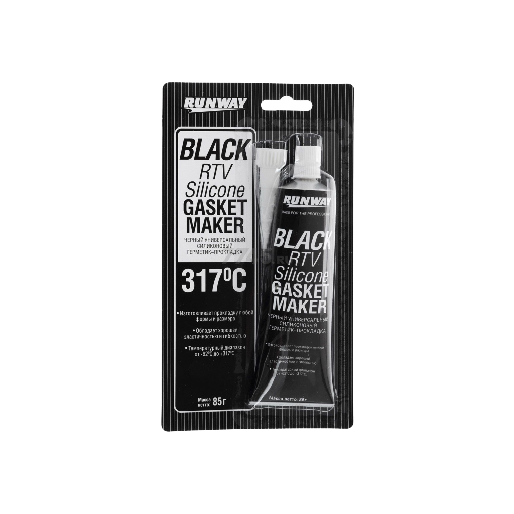 Герметик автомобільний Runway Black RTV Silicone 85 г (RW8501) - фото 1