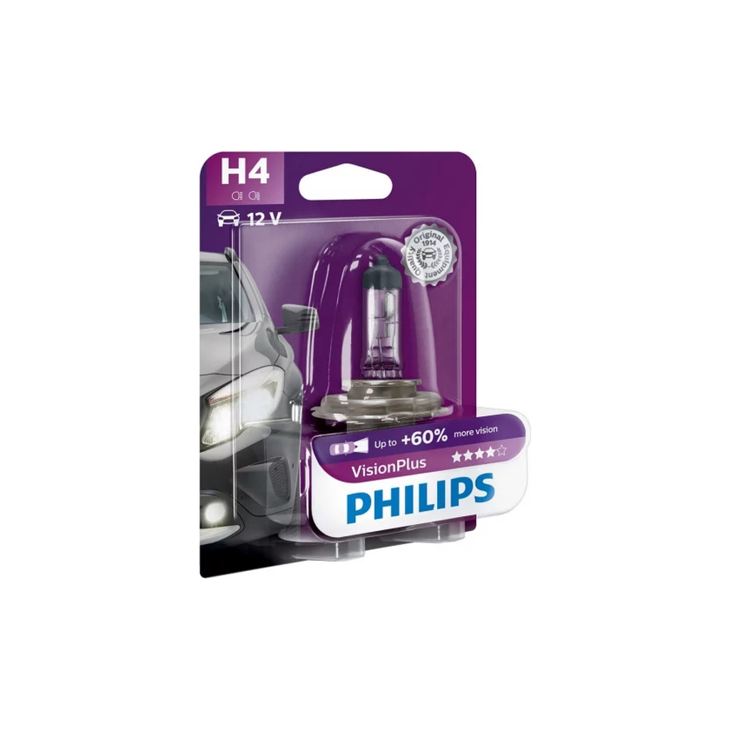 Автолампа Philips 12342VPB1 H4 Vision Plus 12V 60/55W (3228) - фото 1 Автолампа Philips 12342VPB1 H4 Vision Plus 12V 60/55W (3228) - фото 1