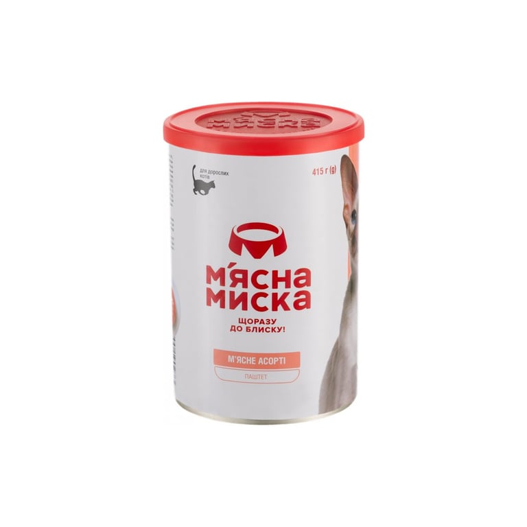 Паштет для котів М'ясна Миска асорті 415 г (4820255190273) - фото 1