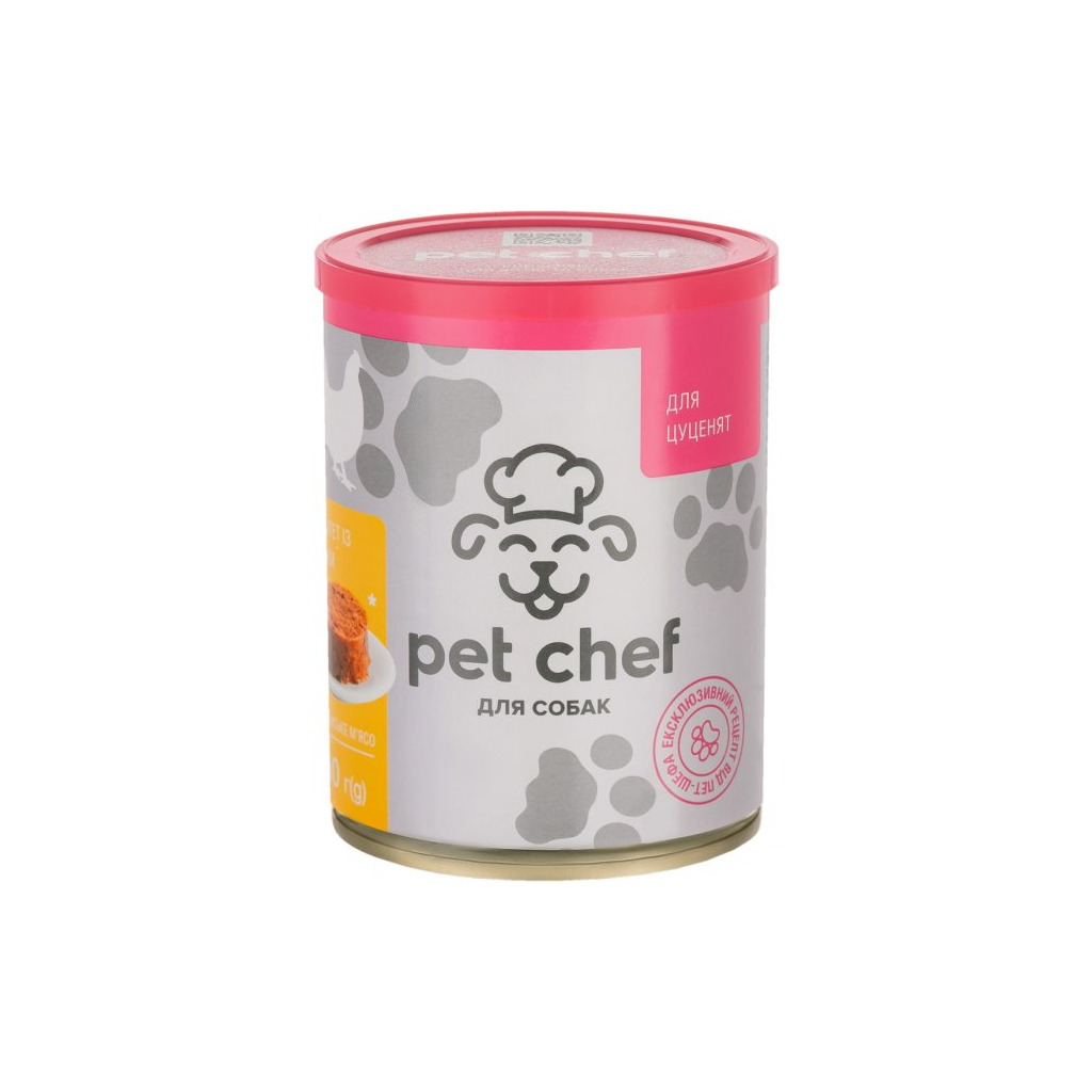 Консерви для собак Pet Chef паштет з куркою для цуценят 360 г (4820255190372) - фото 1 Консерви для собак Pet Chef паштет з куркою для цуценят 360 г (4820255190372) - фото 1