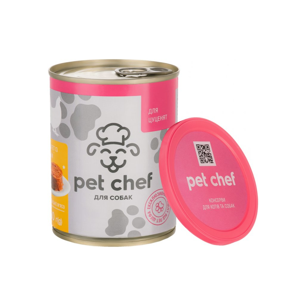 Консерви для собак Pet Chef паштет з куркою для цуценят 360 г (4820255190372) - фото 2 Консерви для собак Pet Chef паштет з куркою для цуценят 360 г (4820255190372) - фото 2