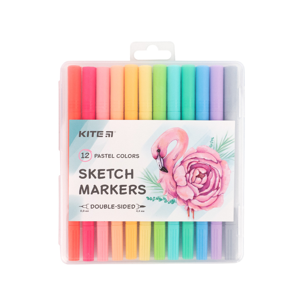 Набір маркерів Kite Pastel sketch, 12 кольорів (K22-045) Набір маркерів Kite Pastel sketch, 12 кольорів (K22-045)
