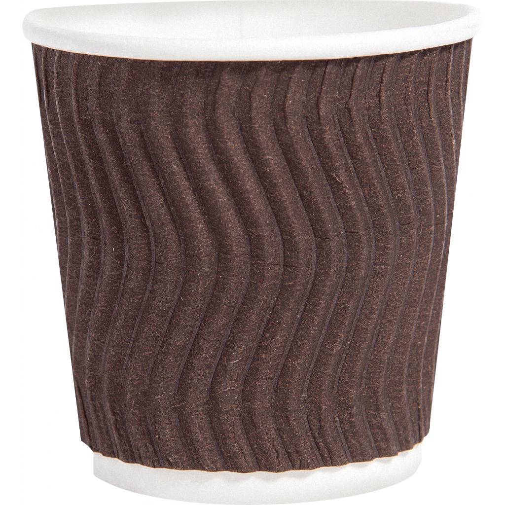 Стакани одноразові PRO service паперові Riple Коричневі 110 мл 20 шт. (4823071634983) - фото 1