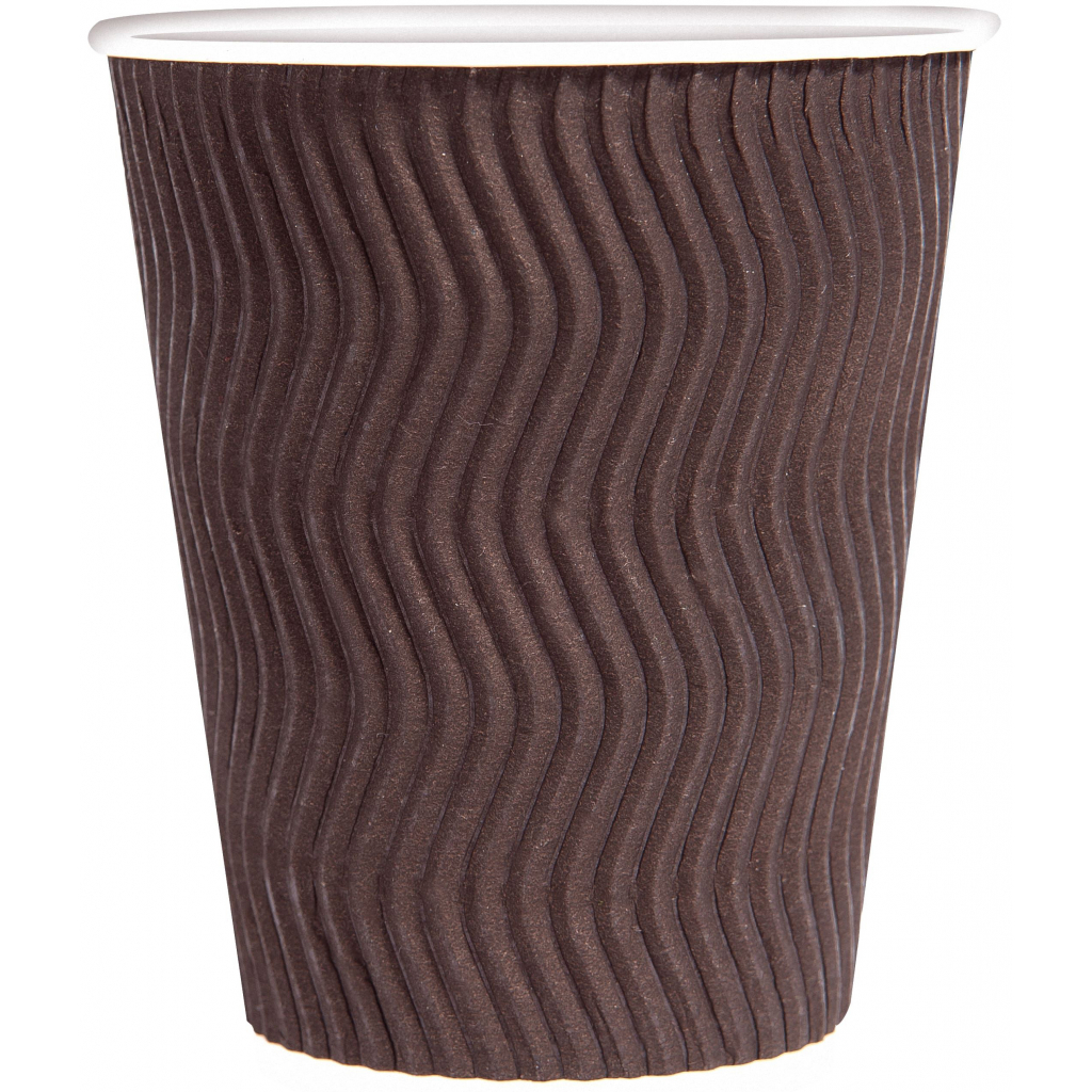 Стакани одноразові PRO service паперові Riple Коричневі 250 мл 20 шт. (4823071635003) - фото 1