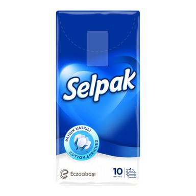 Серветки косметичні Selpak стандарт 10 шт. (8690530001336) - фото 1