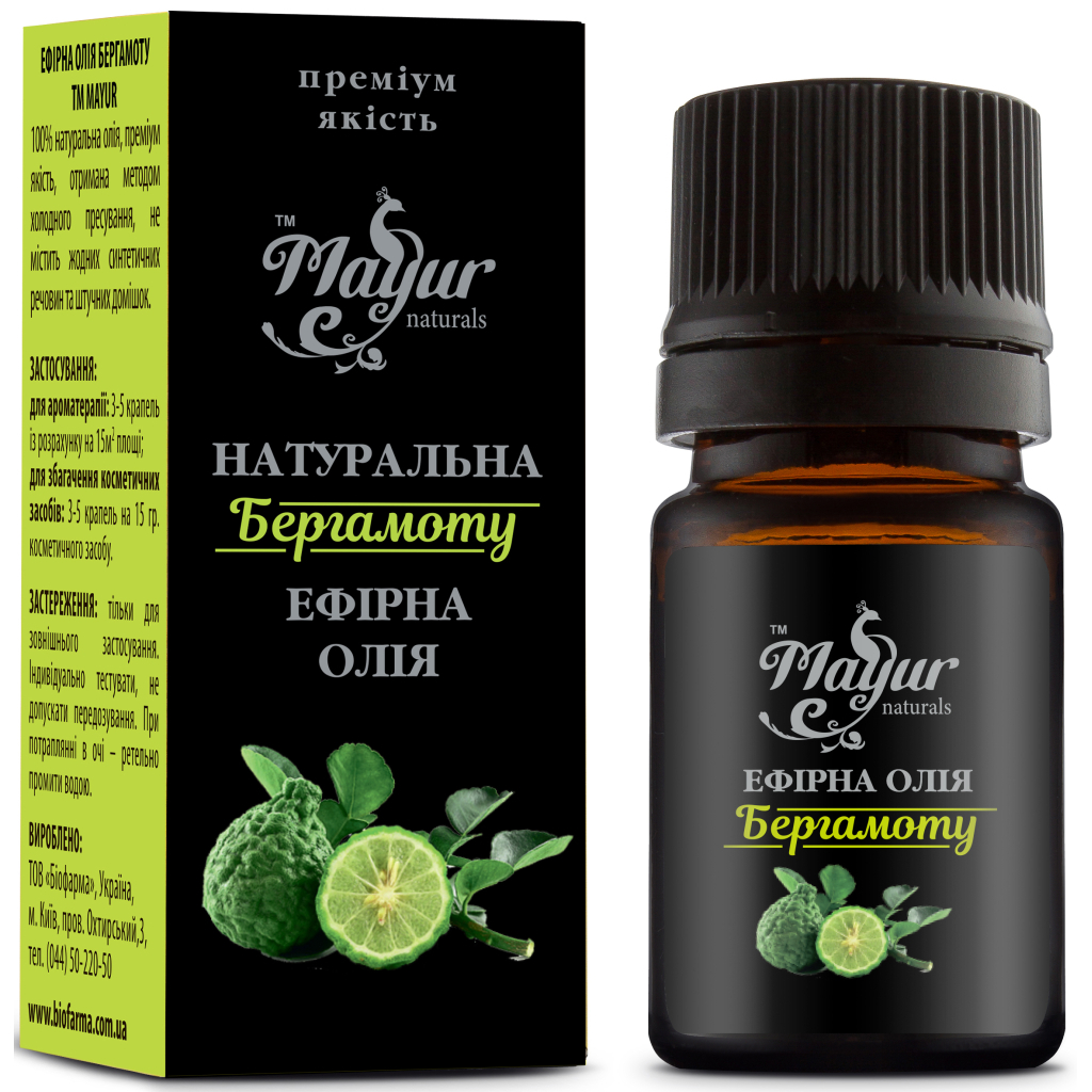 Ефірна олія Mayur Бергамоту 5 мл (4820230951790) - фото 1 Ефірна олія Mayur Бергамоту 5 мл (4820230951790) - фото 1