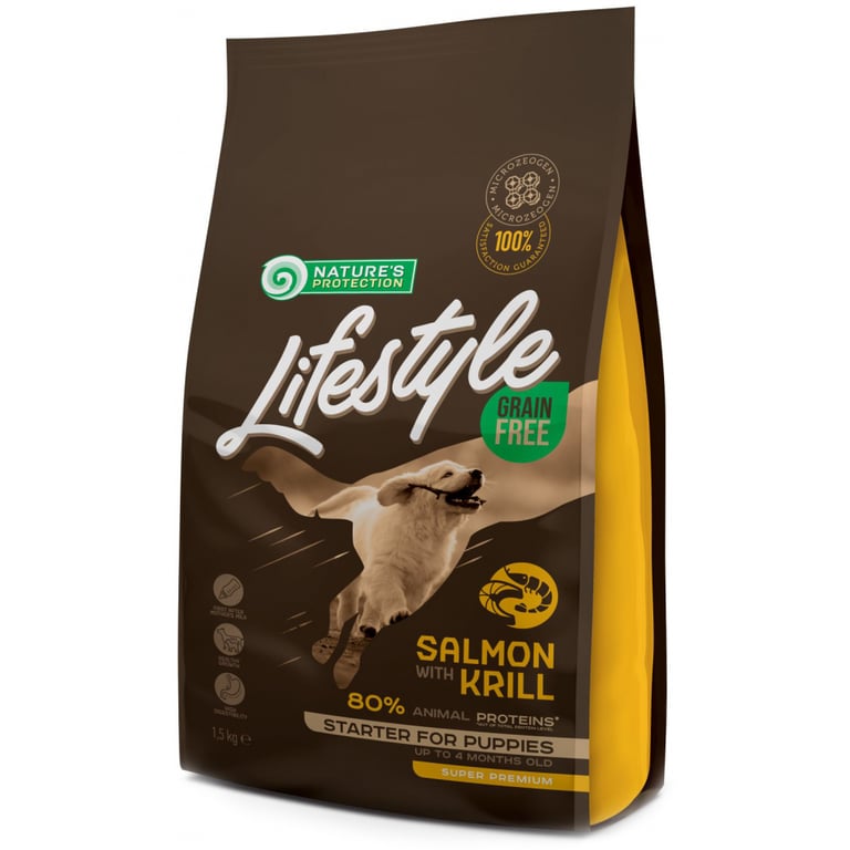 Сухий корм для собак Nature's Protection Lifestyle Grain Free Salmon Starter For Puppies 1.5 кг (NPLS45682) - фото 1