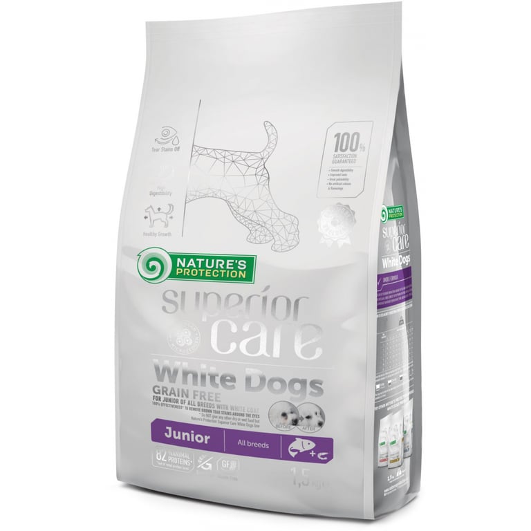 Сухий корм для собак Nature’s Protection Superior Care White Dogs Grain Free Junior 1.5 кг (NPSC45671)