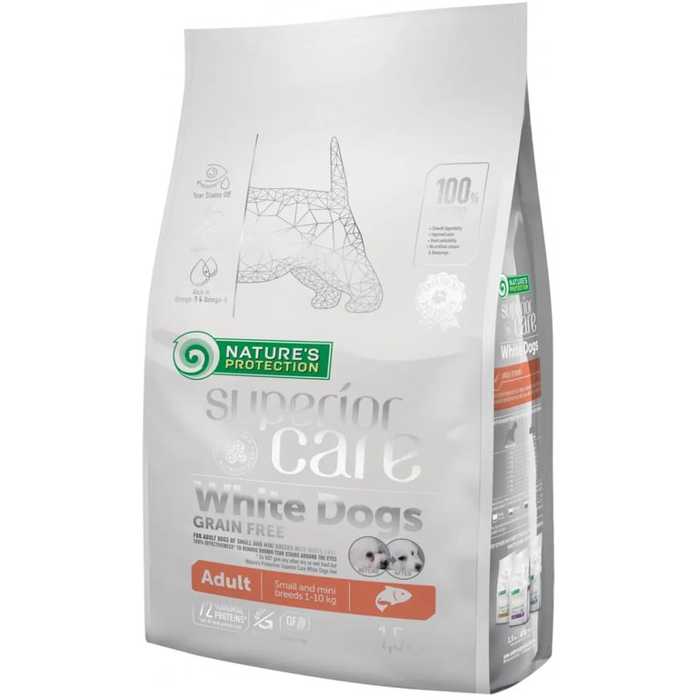 Сухий корм для собак Nature’s Protection NP Superior Care White dogs Grain Free Salmon Adult Small an (NPSC45834)