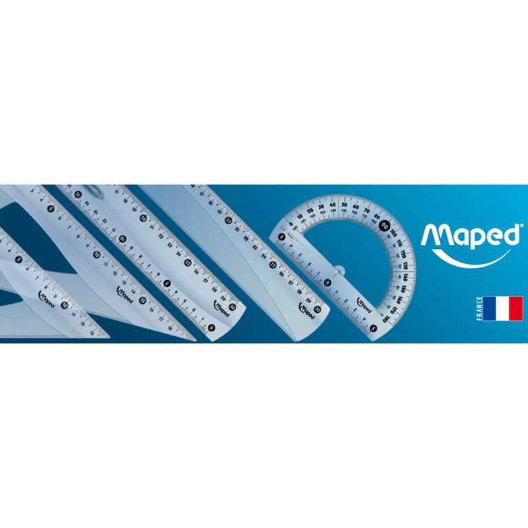 Лінійка Maped набір ESSENTIALS Medium, 20см, 4 предмета, прозорий (MP.242820) - фото 2