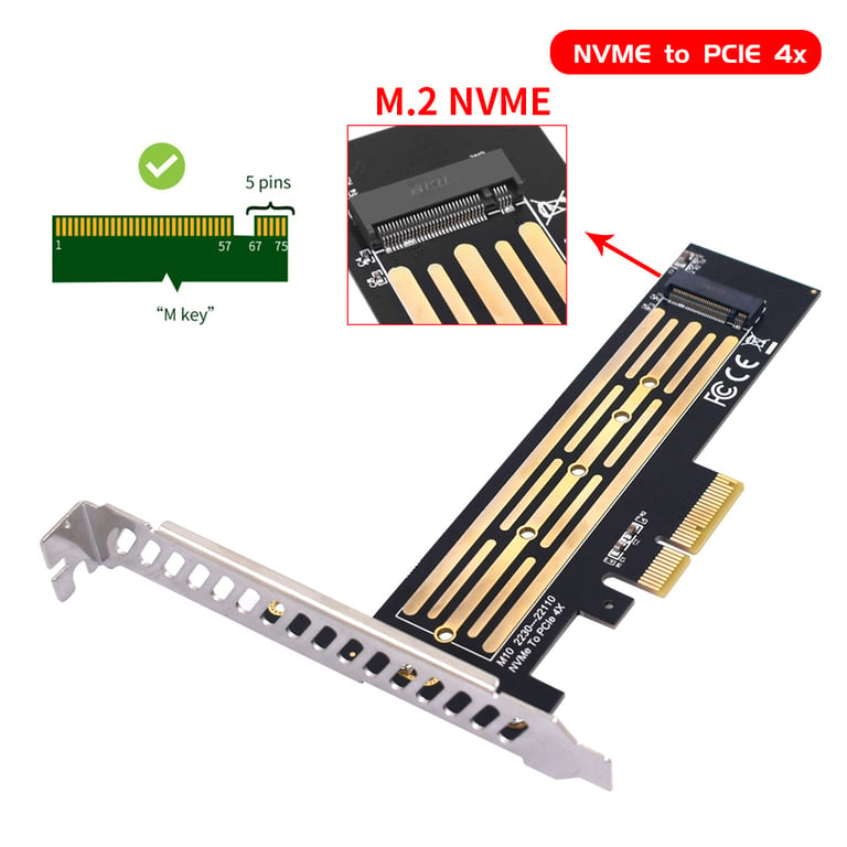 Контролер Dynamode M.2 SSD NVMe M-Key to PCI-E 3.0 x4/ x8/ x16, full profile br (PCI-Ex4- M.2 M-key) - фото 7