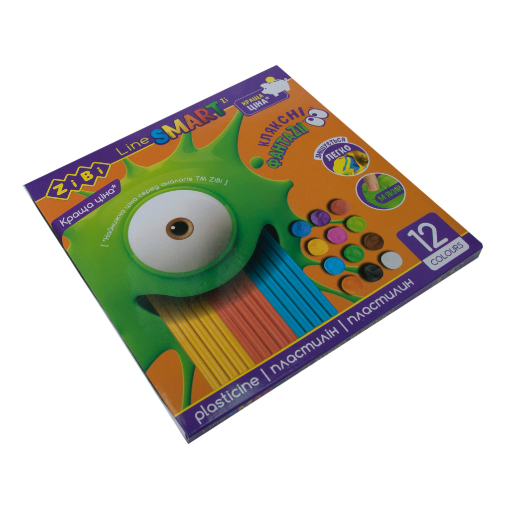 Пластилін ZiBi Smart Line 12 кольорів, 240 г (ZB.6224) Пластилін ZiBi Smart Line 12 кольорів, 240 г (ZB.6224)