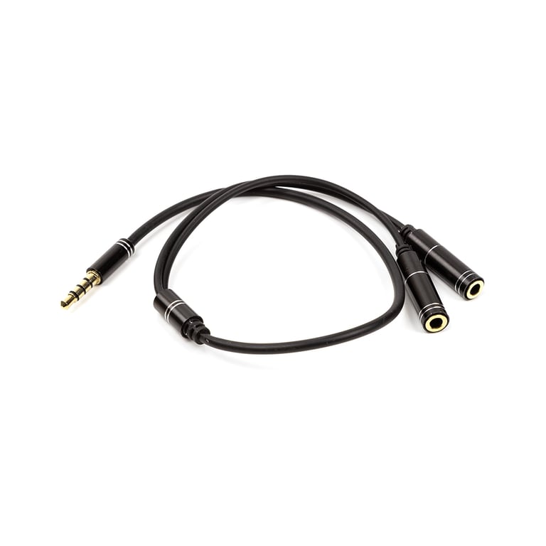 Перехідник 3.5 mm (M) – 2×3.5 mm (F), 4 pin, 0.2 m PowerPlant (CA913206)