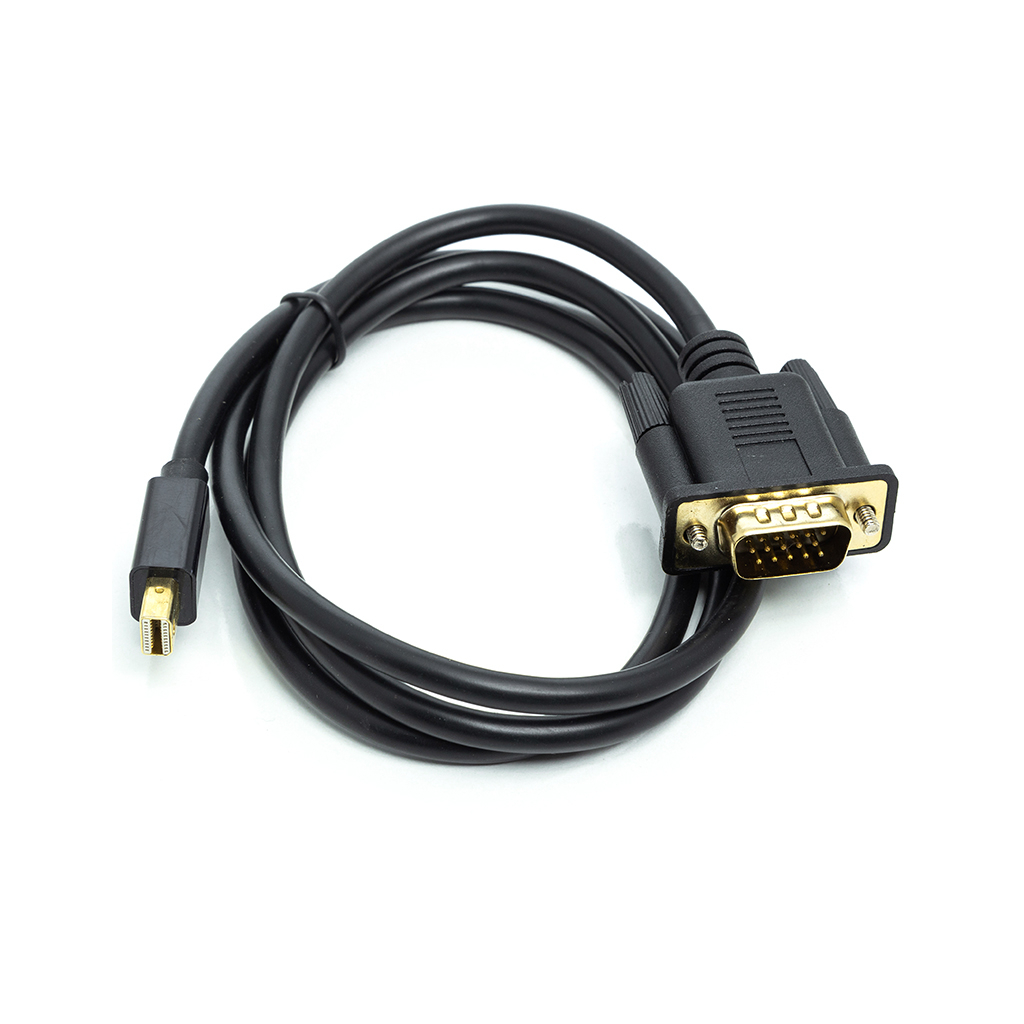 Кабель мультимедійний miniDisplayPort M to VGA M 1.0m black PowerPlant (CA911998) - фото 1