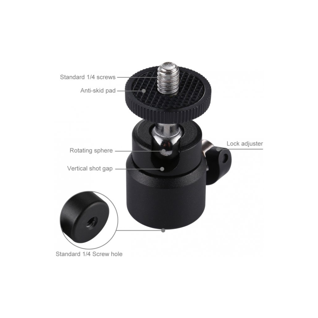 Голова штативна Puluz 1/4" (PU412) - фото 4 Голова штативна Puluz 1/4" (PU412) - фото 4