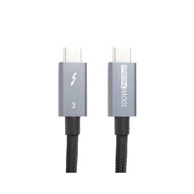 Дата кабель USB-C to USB-C 2.0m Thunderbolt 3 40Gbps, 100W, 20V/ 5A, 4K/ PowerPlant (CA913343) - фото 1