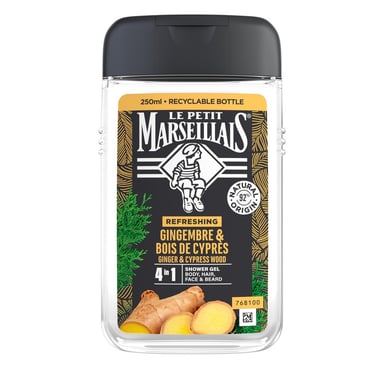 Гель для душу Le Petit Marseillais 4 в 1 Імбир та Кипарис 250 мл (3574661633725/3574661714523) - фото 1